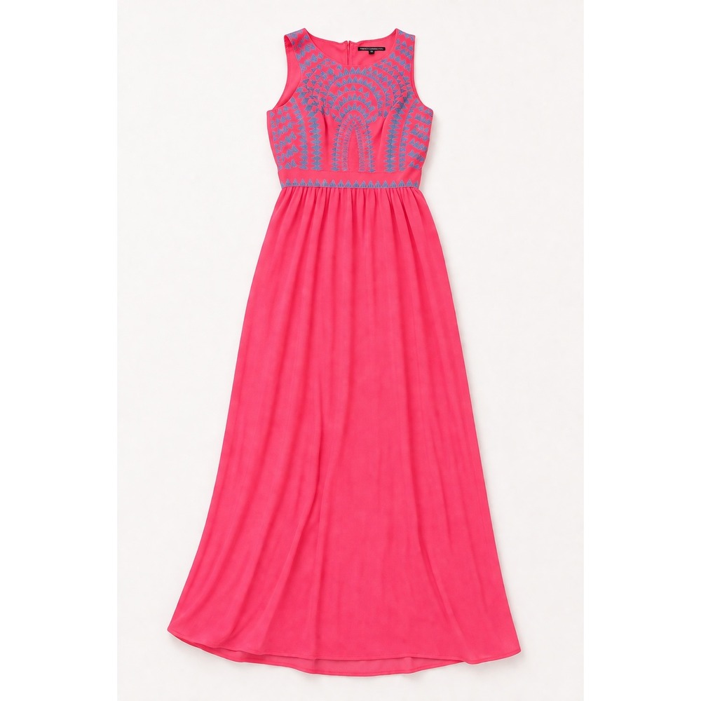 Gianni Bini Knockout Pink Turquoise Embroidered Maxi Dress Size 2 NWT